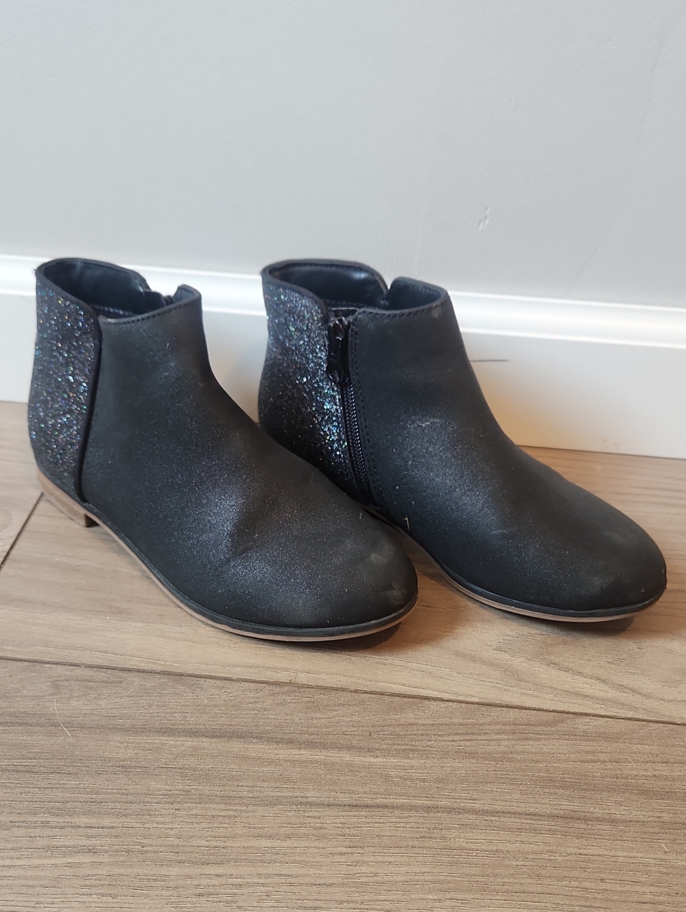Girls Black Booties - Size 2